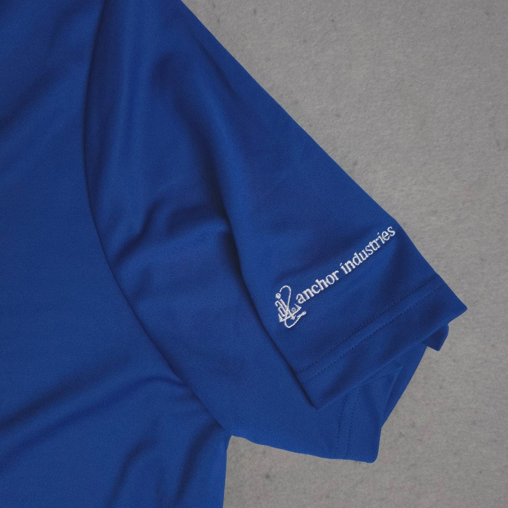Adidas Golf Polo Shirt Men's XL Blue Performance UPF 50 Anchor Industries Logo - Picture 4 of 11
